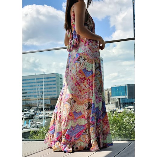 923 Maxi Sukienka Boho Jedwab Charell Blue Boho World S/M promocyjna cena Ligari