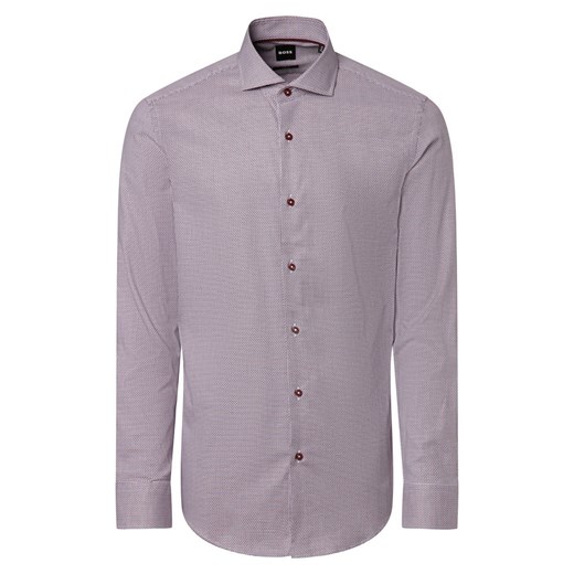 BOSS Koszula męska Mężczyźni Slim Fit Bawełna bordowy wzorzysty ze sklepu vangraaf w kategorii Koszule męskie - zdjęcie 163601542