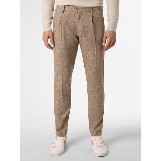 Tommy Hilfiger Spodnie z dodatkiem jedwabiu Mężczyźni beżowy marmurkowy ze sklepu vangraaf w kategorii Spodnie męskie - zdjęcie 163601582