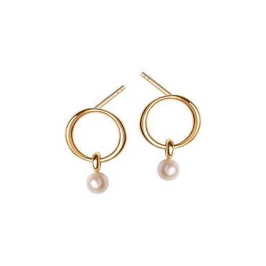 Kolczyki srebrne pozłacane z perłami - Pearls ze sklepu YES.pl w kategorii Kolczyki - zdjęcie 163622091