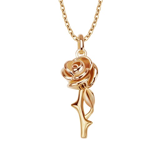 Naszyjnik srebrny pozłacany - róża - Rosarium ze sklepu YES.pl w kategorii Naszyjniki - zdjęcie 163622703