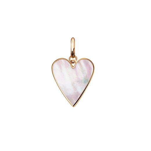 Zawieszka srebrna pozłacana charms z masą perłową - serce - Love Story One Size YES.pl