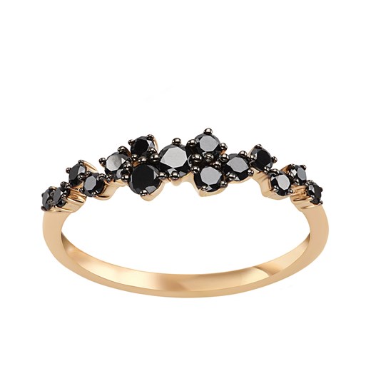 Pierścionek złoty z czarnymi diamentami - Midnight ze sklepu YES.pl w kategorii Pierścionki - zdjęcie 163623561