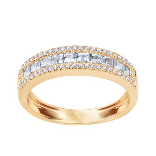 Pierścionek złoty z topazami i diamentami - Daylight ze sklepu YES.pl w kategorii Pierścionki - zdjęcie 163623774
