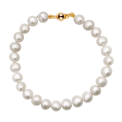Bransoletka srebrna pozłacana z perłami - Pearls ze sklepu YES.pl w kategorii Bransoletki - zdjęcie 163624344