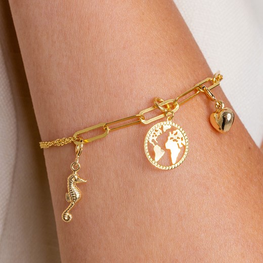 Zawieszka złota - konik morski - YES Charms One Size YES.pl