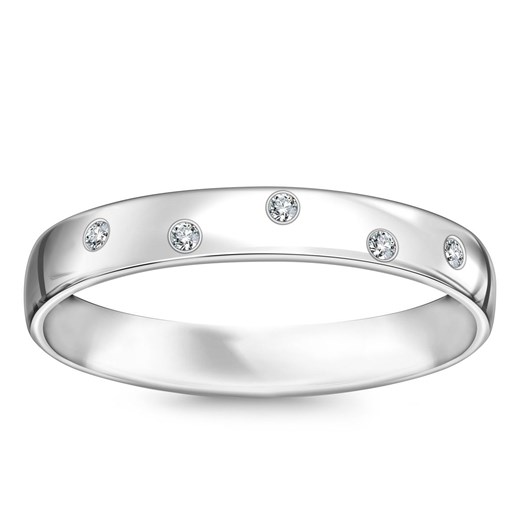 Obrączka z białego złota z diamentami - Forever ze sklepu YES.pl w kategorii Obrączki - zdjęcie 163624754