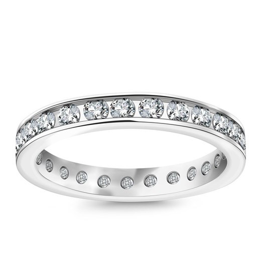 Obrączka z białego złota diamentami - Forever ze sklepu YES.pl w kategorii Obrączki - zdjęcie 163624781