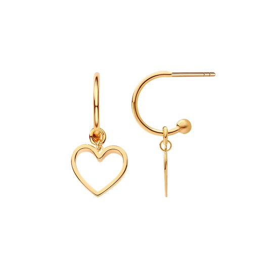 Kolczyki srebrne pozłacane - serca - Love One Size YES.pl