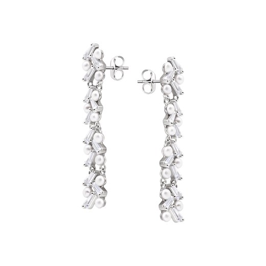 Kolczyki srebrne z perłami i cyrkoniami - Pearls of Sky ze sklepu YES.pl w kategorii Kolczyki - zdjęcie 163625722
