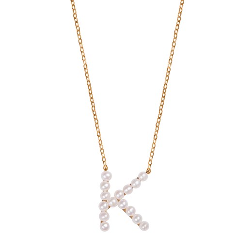 Naszyjnik srebrny pozłacany z perłami - litera K - Pearls ze sklepu YES.pl w kategorii Naszyjniki - zdjęcie 163626241