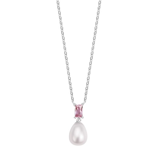 Naszyjnik srebrny z perłą i cyrkonią - Pearls of Sky ze sklepu YES.pl w kategorii Naszyjniki - zdjęcie 163626311