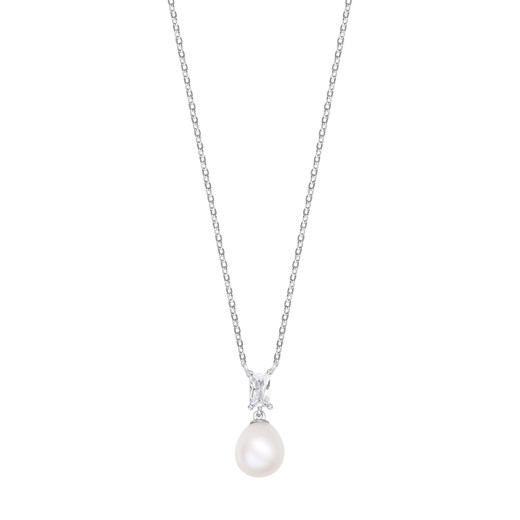 Naszyjnik srebrny z perłą i cyrkonią - Pearls of Sky ze sklepu YES.pl w kategorii Naszyjniki - zdjęcie 163626312