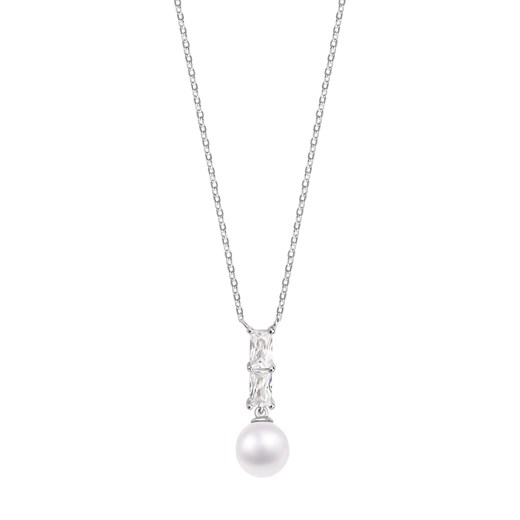 Naszyjnik srebrny z perłą i cyrkoniami - Pearls of Sky ze sklepu YES.pl w kategorii Naszyjniki - zdjęcie 163626313