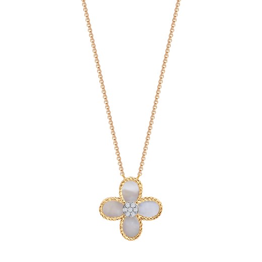 Naszyjnik złoty z diamentami i masą perłową ze sklepu YES.pl w kategorii Naszyjniki - zdjęcie 163626401