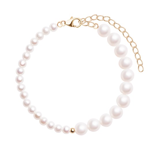Bransoletka srebrna pozłacana z pereł - Pearls One Size YES.pl