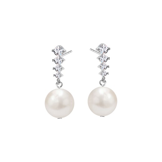 Kolczyki srebrne z perłami i cyrkoniami - Pearls of Sky ze sklepu YES.pl w kategorii Kolczyki - zdjęcie 163626611
