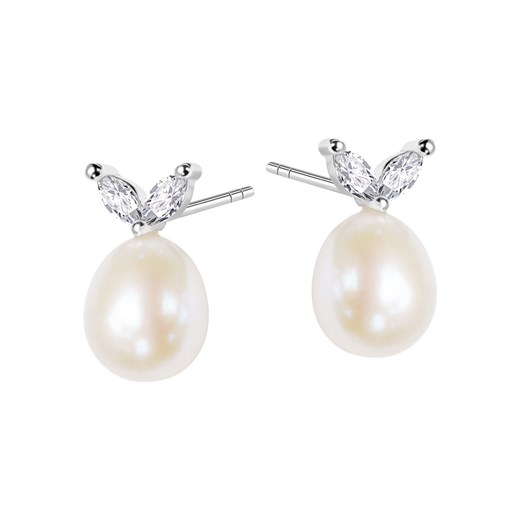 Kolczyki srebrne z perłami i cyrkoniami - Pearls of Sky ze sklepu YES.pl w kategorii Kolczyki - zdjęcie 163626613