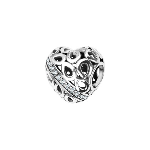 Beads srebrny z cyrkoniami - serce - Dots ze sklepu YES.pl w kategorii Zawieszki - zdjęcie 163628012