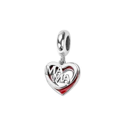 Beads srebrny pokryty czerwoną emalią - serce - Dots ze sklepu YES.pl w kategorii Zawieszki - zdjęcie 163628023