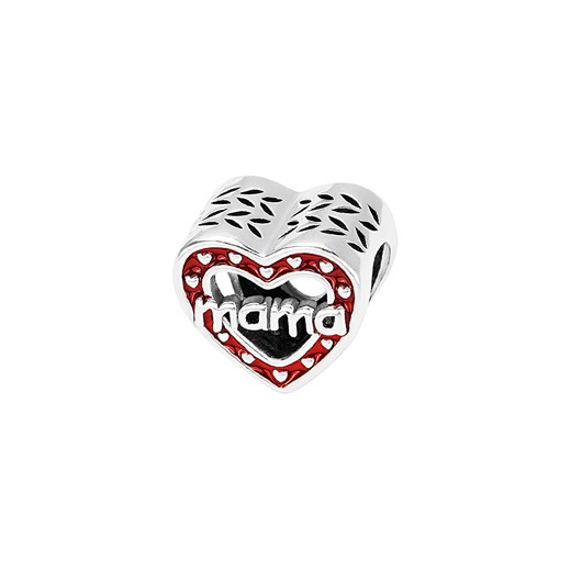 Beads srebrny pokryty emalią - serce - Dots ze sklepu YES.pl w kategorii Zawieszki - zdjęcie 163628024