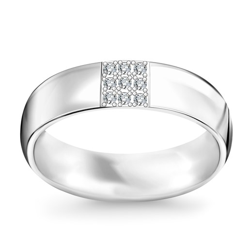 Obrączka z białego złota z diamentami ze sklepu YES.pl w kategorii Obrączki - zdjęcie 163628270