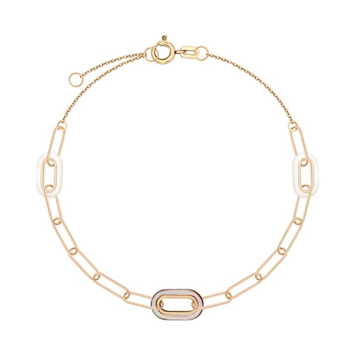 Bransoletka złota z masą perłową - Chains ze sklepu YES.pl w kategorii Bransoletki - zdjęcie 163628541