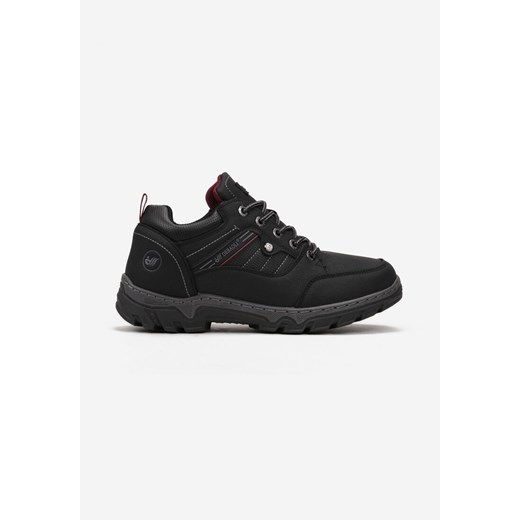 Czarne Buty Trekkingowe ze Sznurowaniem Gometti ze sklepu born2be.pl w kategorii Buty trekkingowe męskie - zdjęcie 163631061