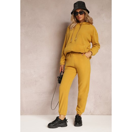 Żółty 2-częściowy Komplet Dresowy z Bluzą i Spodniami Maddeve ze sklepu Renee odzież w kategorii Dresy damskie - zdjęcie 163632922