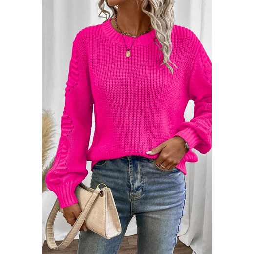 Sweter RETILSA FUCHSIA M promocja Ivet Shop