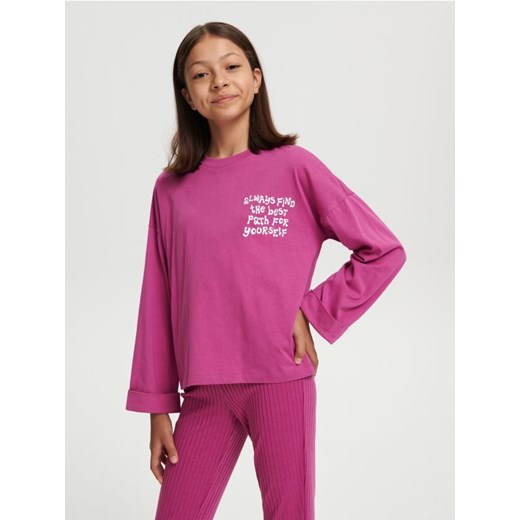 Sinsay - Koszulka z nadrukiem - różowy ze sklepu Sinsay w kategorii Bluzki dziewczęce - zdjęcie 163641710