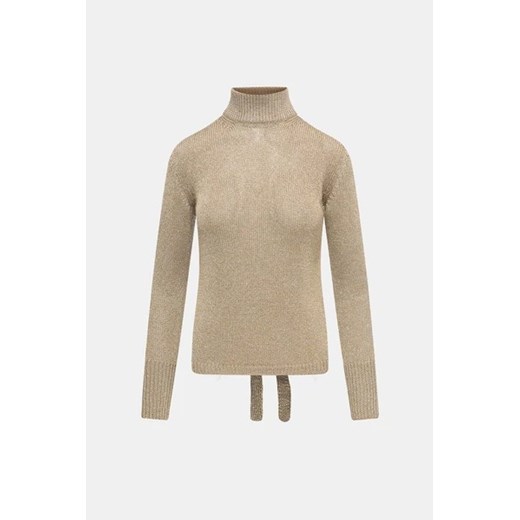 Sweter damski beżowy Stefanel z golfem casualowy 