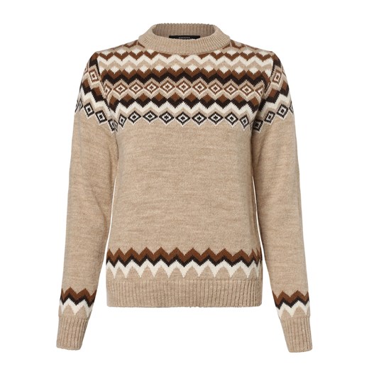 Weekend Max Mara Sweter damski z dodatkiem alpaki Kobiety Wełna beżowy wzorzysty ze sklepu vangraaf w kategorii Swetry damskie - zdjęcie 163649141