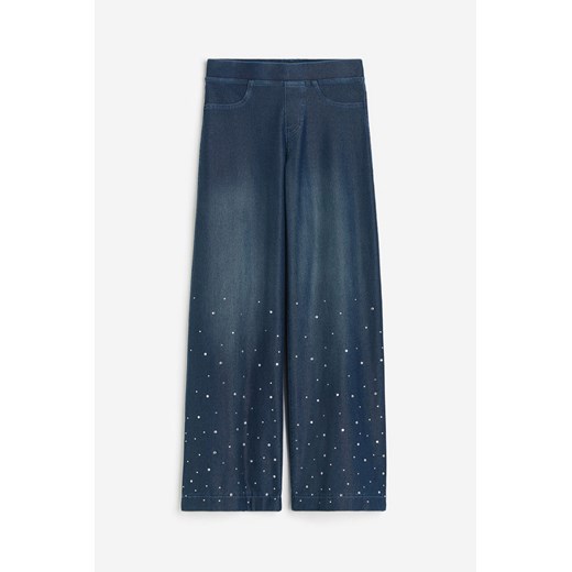 H & M - Spodnie z szerokimi nogawkami - Niebieski H & M 134 (8-9Y) H&M