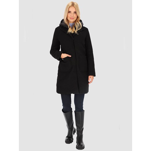 Czarna ciepła kurtka z podszyciem Perso ze sklepu Eye For Fashion w kategorii Płaszcze damskie - zdjęcie 163649973