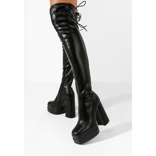 Czarne długie kozaki za kolano Brigid ze sklepu Zapatos w kategorii Kozaki damskie - zdjęcie 163653622