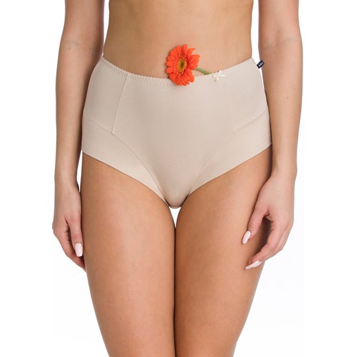 Klasyczne majtki z podwyższonym stanem i elastycznym wykończeniem - S beżowy ze sklepu PH KEY Sp. z o.o.  w kategorii Majtki damskie - zdjęcie 163664671