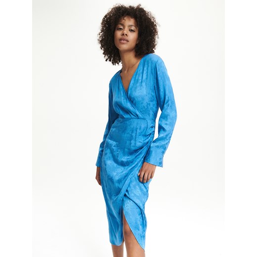 Reserved - Kopertowa sukienka z wiskozy - jasnoniebieski Reserved 44 promocyjna cena Reserved