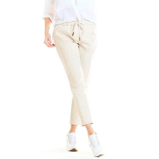 Awama Spodnie w kolorze beżowym ze sklepu Limango Polska w kategorii Spodnie damskie - zdjęcie 163668053