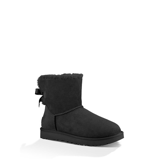 UGG Skórzane botki &quot;Mini Baily Bow&quot; w kolorze czarnym 40 okazja Limango Polska