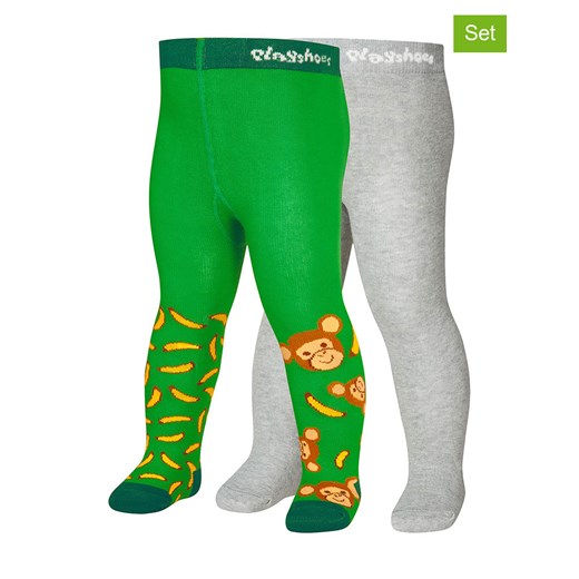 Playshoes Rajstopy (2 pary) w kolorze zielonym i szarym - id: 12235892 - marki Playshoes - 163678183 Playshoes Rajstopy (2 pary) w kolorze zielonym i szarym ze sklepu Limango Polska w kategorii Rajstopy dziecięce - zdjęcie 163678183