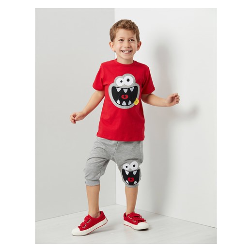 Denokids 2-częściowy zestaw &quot;Mr Laugh&quot; w kolorze szaro-czerwonym ze sklepu Limango Polska w kategorii Komplety chłopięce - zdjęcie 163681251