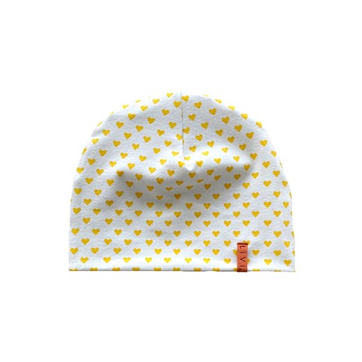 LiVi Czapka beanie &quot;Herz Gelb&quot; w kolorze żółtym ze sklepu Limango Polska w kategorii Czapki dziecięce - zdjęcie 163688134