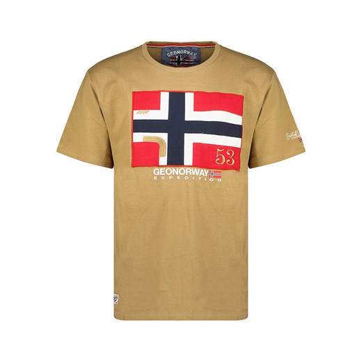 Geographical Norway Koszulka w kolorze jasnobrązowym ze sklepu Limango Polska w kategorii T-shirty męskie - zdjęcie 163737950