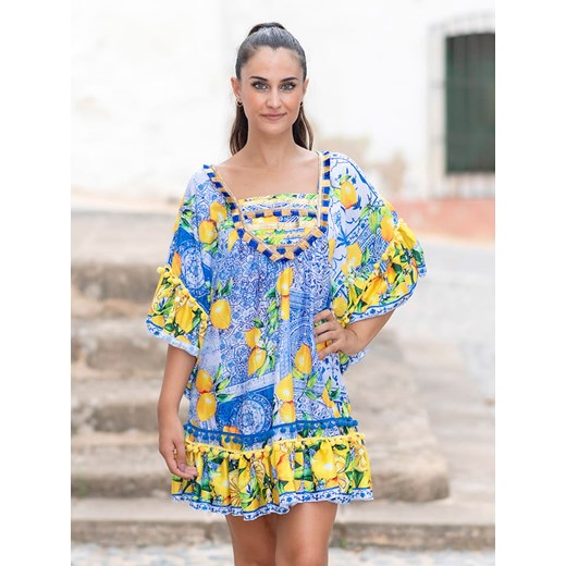 Isla Bonita by SIGRIS Sukienka w kolorze niebiesko-żółtym Isla Bonita By Sigris XL promocja Limango Polska
