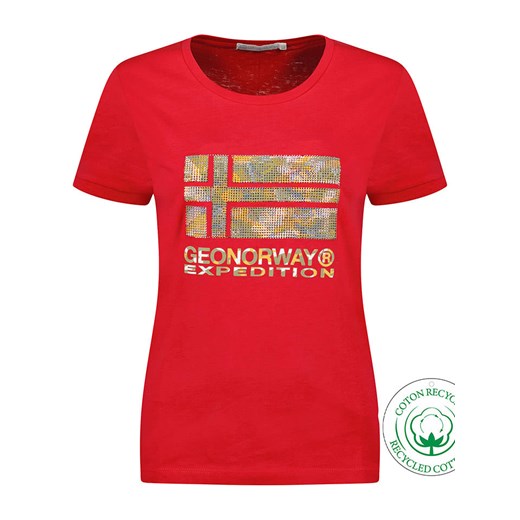 Geographical Norway Koszulka &quot;Jwild&quot; w kolorze czerwonym ze sklepu Limango Polska w kategorii Bluzki damskie - zdjęcie 163749862