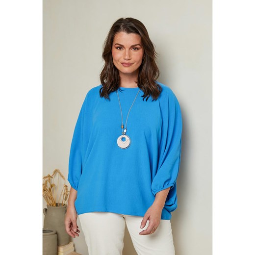Curvy Lady Bluzka w kolorze niebieskim ze sklepu Limango Polska w kategorii Bluzki damskie - zdjęcie 163750170