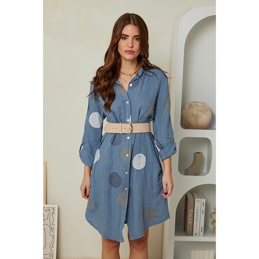 Rodier Lin Lniana sukienka w kolorze niebieskim ze sklepu Limango Polska w kategorii Sukienki - zdjęcie 163754352