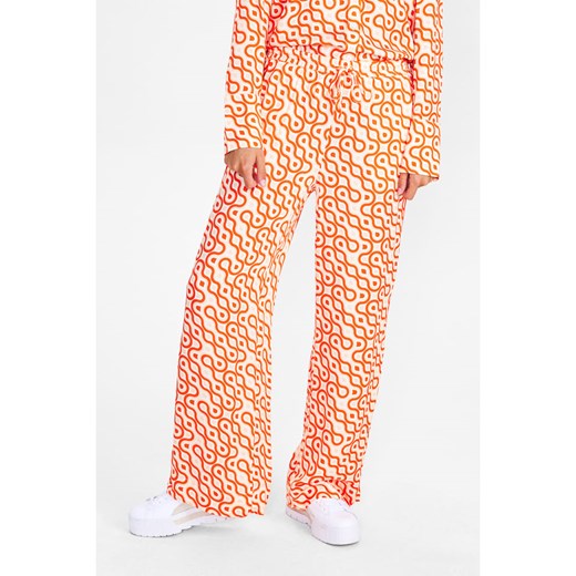 NÜMPH Spodnie &quot;Nuruby&quot; w kolorze pomarańczowo-białym ze sklepu Limango Polska w kategorii Spodnie damskie - zdjęcie 163769492