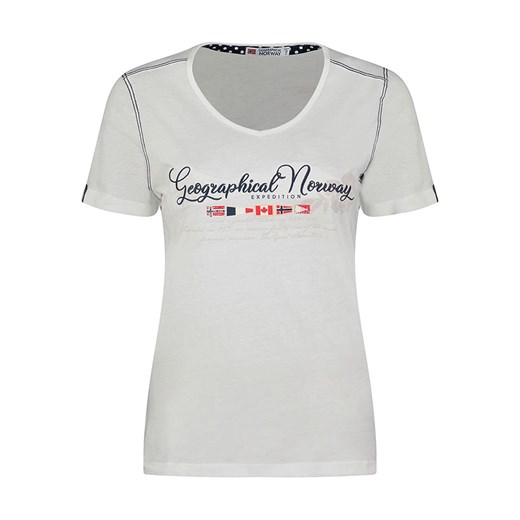 Geographical Norway Koszulka &quot;Jeanne&quot; w kolorze białym ze sklepu Limango Polska w kategorii Bluzki damskie - zdjęcie 163776024